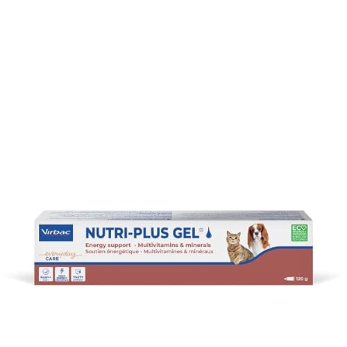 Virbac Nutri-Plus Gel | 120 g | Ergänzungsfuttermittel für Hunde und Katzen zur Nahrungsergänzung und Rekonvaleszenz | Appetitanregender, hoch konzentrierter Energieträger von Virbac