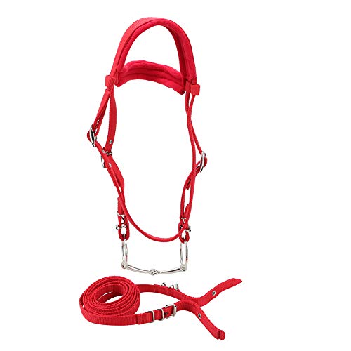 NutriEss einstellbare ebräzise Reinheit Grabstände Abnehmbares Snaffle Weichkissen rote Bequeme Fit -Reitausrüstung für das Fahren des Fahrens von NutriEss