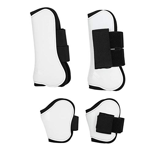 Nutrieess Horse Bein Waders Stiefel Wrack Protektor 4PCS Weiße PU -Schale Vorderer Hinterbein Wächter Reitausrüstung Springen Hindernisse von NutriEss
