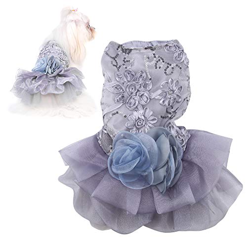 Nutrieess Petdress Welpydress Haustier Prinzessin Kleid Kleiner Hund Paillettenprinzessin Blase Rock Hochzeit Kostüm Gold m Sommer Haustierkleidung für besondere Anlässe (M) von NutriEss