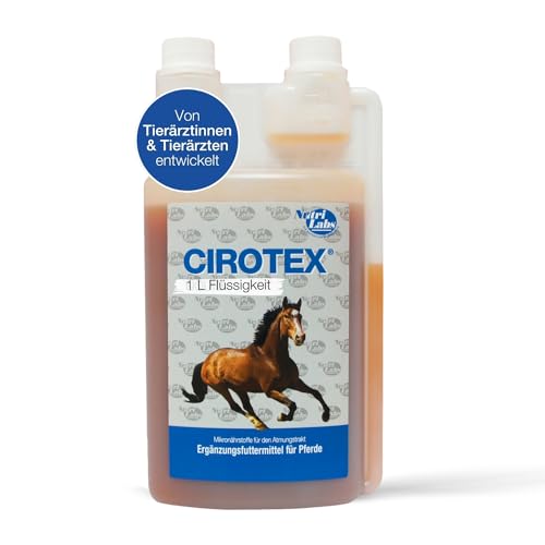 NutriLabs Cirotex flüssig Bronchial Hustensaft für Pferde zur Unterstützung für Lunge und Atemwege mit ätherischen Ölen und Lungenkräutern, 1,0 l von NutriLabs