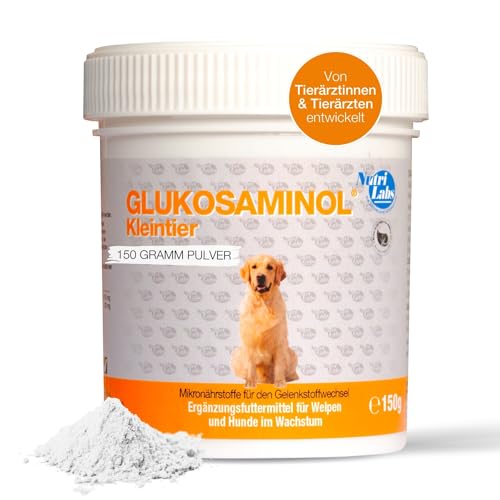 NutriLabs Glukosaminol® Kleintier Gelenkpulver für Hunde-Welpen 150 g - mit MSM, Artischocke, Glucosamin, UVM. - Hundewelpen Nahrungsergänzungsmittel - Gelenkgesundheit Welpen von NutriLabs