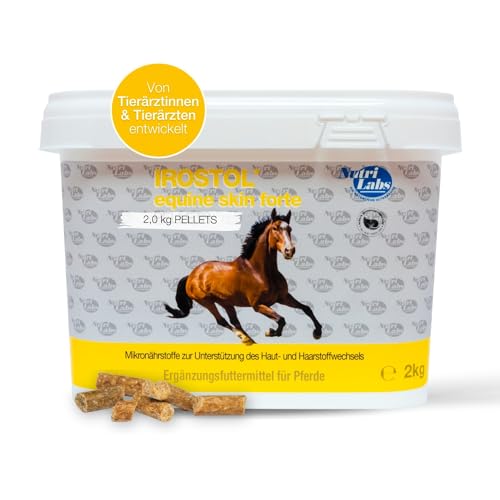 NutriLabs Irostol® Pferde Pellets 2 kg - Nahrungsergänzung mit Vitaminen, Biotin u.v.m. für Haut & Fellwechsel Pferd - MSM für Pferde - Ergänzungsfutter mit Biotin Pferd - Mineralien Pferd von NutriLabs