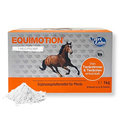 NutriLabs Equimotion® Gelenk-Pulver für Pferde 1 kg - mit Bittermelone, Hagebutte, Artischocke u.v.m. - Glucosamin Pulver - Pferde-Nahrungsergänzungsmittel - Gelenknahrung für Pferde von NutriLabs