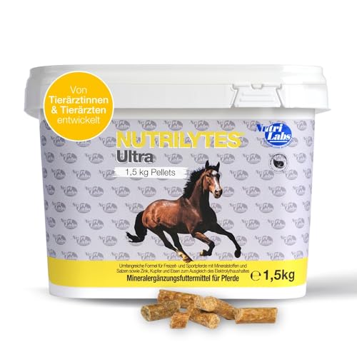 NutriLabs Nutrilytes® Ultra Pellets für Pferde 1,5 kg - mit Elektrolyte, Phosphor, Zink, Eisen, Kupfer u.v.m. - Pferd-Nahrungsergänzung - Spurenelemente Pferd - Elektrolyte Pferd von NutriLabs