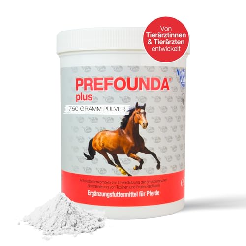 NutriLabs Prefounda Plus Antioxidantienmix für Pferde, enthält MSM, Montmorillonit, Hefe, Fructo-Oligosaccharide, Pflanzliche Kohle und Zink zur Toxinneutralisierung, 750 g von NutriLabs