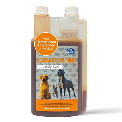 NutriLabs Canicox-HD Gelenksaft für Hunde 1L - mit MSM, Chondroitin, Hyaluronsäure, Glucosamin & Teufelskralle - Gesundheitsprodukte für Hunde - Nahrungsergänzungsmittel Hund von NutriLabs