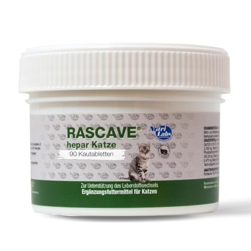 NutriLabs Rascave Hepar Katze Tabletten 90 STK. - Mariendistel & B-Vitamine für Katzen - Leber-Tabletten für Katzen - Gesundheitsprodukte für Katzen - Katzen Nahrungsergänzung mit MSM von NutriLabs