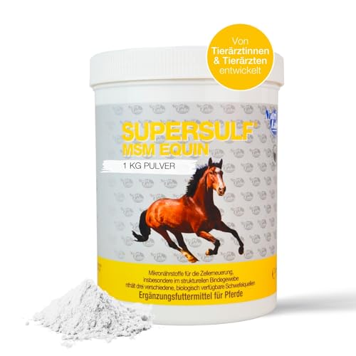 NutriLabs Supersulf® MSM equin Pulver für Pferde 1 kg - Biologisch verfügbarer Schwefel für Pferde - Pferde Nahrungsergänzungsmittel - Schwefel Pulver - MSM-Pferde - Pferde Sehnen & Bänder von NutriLabs