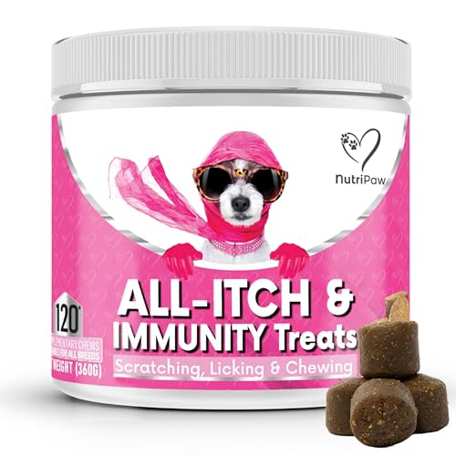 NutriPaw All-Itch Immunitäts-Leckerlis für Hunde - Beruhigt juckende Pfoten, Augen, Ohren, Haut - Beendet Jucken, Lecken, Kratzen - Perfekt für alle Hunde - Unterstützt saisonales Jucken NutriPaw All-Itch Immunitäts-Leckerlis für Hunde - Beruhigt juckende Pfoten, Augen, Ohren, Haut - Beendet Jucken, Lecken, Kratzen - Perfekt für alle Hunde - Unterstützt saisonales Jucken von NutriPaw