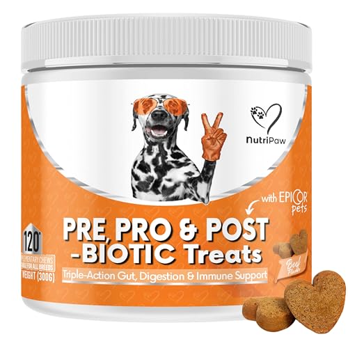 NutriPaw Prä,Post & Probiotische Leckerlis für Hunde - Darm- & Verdauungsgesundheit,Analdrüsen & Po-Rutschen,lockerer Stuhl, geruchsvolle & juckende Ohren, Verdauungsenzyme - Ideal für alle Hunde,300g NutriPaw Prä,Post & Probiotische Leckerlis für Hunde - Darm- & Verdauungsgesundheit,Analdrüsen & Po-Rutschen,lockerer Stuhl, geruchsvolle & juckende Ohren, Verdauungsenzyme - Ideal für alle Hunde,300g von NutriPaw