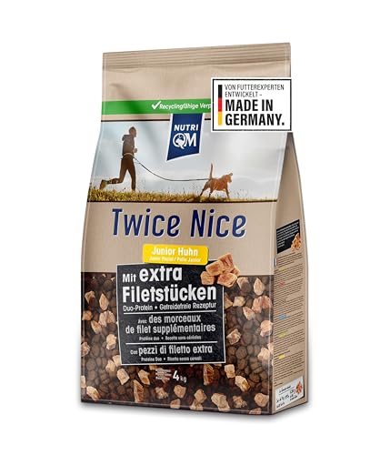NutriQM® Twice Nice Junior Huhn 2 x 4 kg – Getreidefreies Trockenfutter für Welpen bis 12 Monate – Mit Filetstücken & Kolostrum – Duo-Protein, leicht verdaulich – Made in Germany NutriQM® Twice Nice Junior Huhn 2 x 4 kg – Getreidefreies Trockenfutter für Welpen bis 12 Monate – Mit Filetstücken & Kolostrum – Duo-Protein, leicht verdaulich – Made in Germany von NutriQM