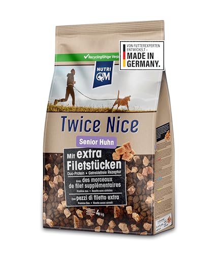 NutriQM® Twice Nice Senior Huhn 2 x 4 kg – Getreidefreies Trockenfutter für Hunde ab 7 Jahren – Mit Filetstücken & Superfoods – Duo-Protein, leicht verdaulich – Made in Germany NutriQM® Twice Nice Senior Huhn 2 x 4 kg – Getreidefreies Trockenfutter für Hunde ab 7 Jahren – Mit Filetstücken & Superfoods – Duo-Protein, leicht verdaulich – Made in Germany von NutriQM