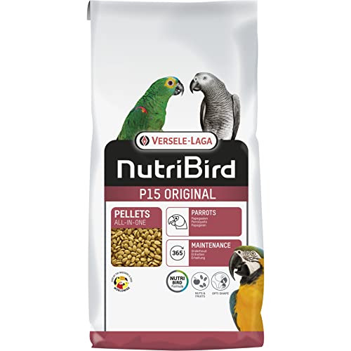 VERSELE-LAGA - NutriBird P15 Original - Extrudierte Pellets - Erhaltungsfutter für Papageien - Einfarbig - 10kg von Versele-Laga