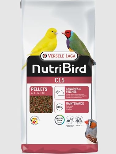Versele-Laga Nutribird C15 | 1 kg | Alleinfutter für Kanarien-, Waldvögel & Exoten | Auf der Basis von ausgewähltem Getreide | Zur Unterstützung der Darmflora & des Gefieders von Versele-Laga