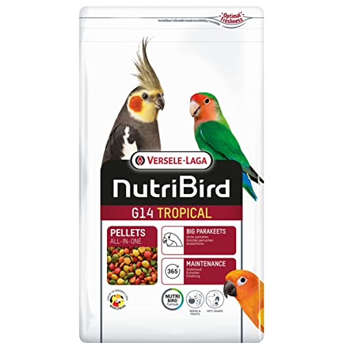 VERSELE-LAGA - NutriBird G14 Tropical - Extrudierte Pellets - Erhaltungsfutter für große Sittiche - Mehrfarbig - 3kg von Versele-Laga