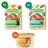 Nutriment Frischemenü Pferd & Lamm 10x400g Hundeeis 6x90ml Nutriment Frischemenü Pferd & Lamm 10x400g Hundeeis 6x90ml von Nutriment