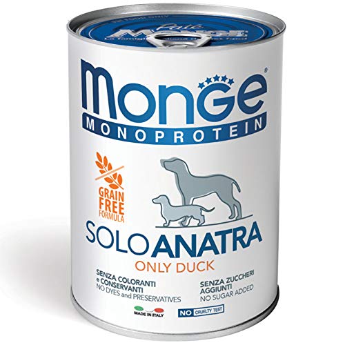 Monge Monoprotein Solo Ente Nassfutter für Hunde, 12 x 400 g, 4,7 von 5 Sternen Monge Monoprotein Solo Ente Nassfutter für Hunde, 12 x 400 g, 4,7 von 5 Sternen von Nutripet