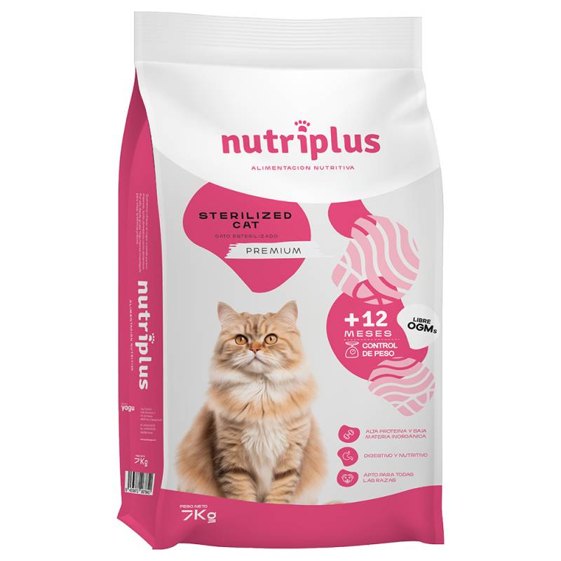 2 kg / 7 kg Nutriplus Cat zum Sonderpreis! - 7 kg Adult Sterilized von Nutriplus