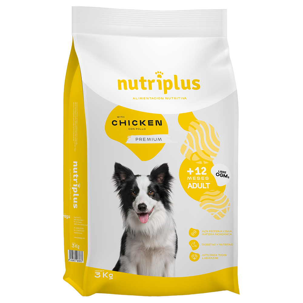 3 kg / 15 kg Nutriplus Adult zum Sonderpreis! - 3 kg Huhn von Nutriplus