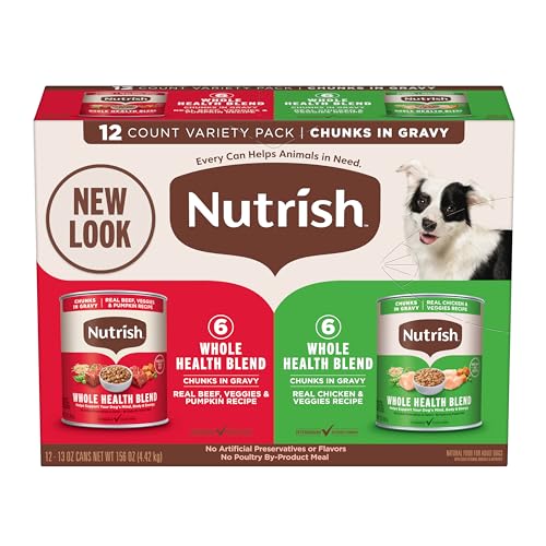 Rachael Ray Nutrish Chunks in Gravy Wet Dog Food Variety Pack, 13 Ounce (12 Stück) von Nutrish