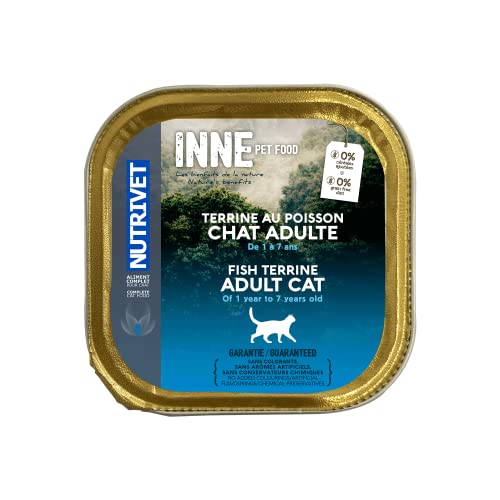 NUTRIVET - INNE - Nassfutter (Pastete) für ausgewachsene Katzen mit Fisch ohne Getreide – Packung mit 10 x 150 g von Nutrivet
