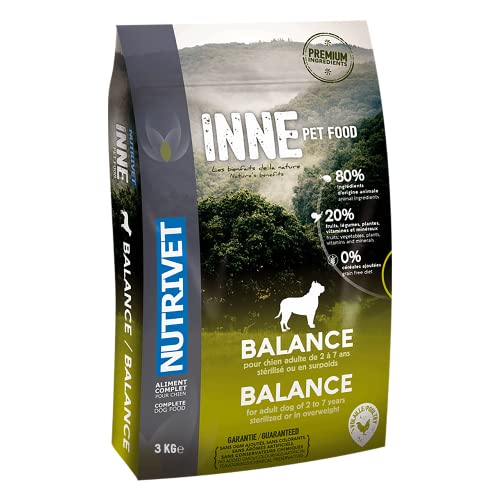 NUTRIVET - INNE Hund - Getreidefreies Futter - Erwachsener Hund sterilisiert oder übergewichtig - Geflügel - 80% Zutaten tierischen Ursprungs - 3 kg von Nutrivet