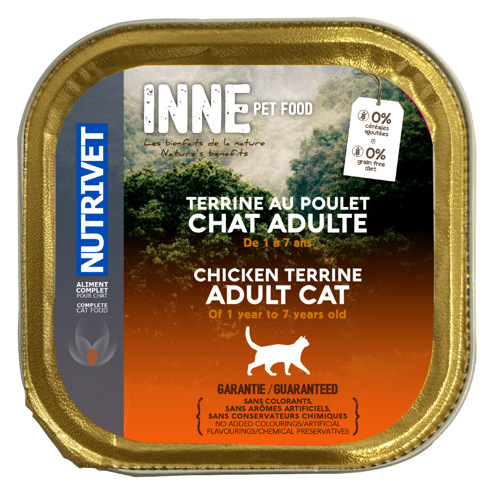 Nutrivet Inne Katze Terrine Adult 150 g - 10 x 150 g - Huhn von Nutrivet