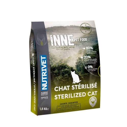 NUTRIVET - INNE Chat - Katze - Getreidefreies Futter - Sterilisierte oder übergewichtige Katze - Huhn - 80% Inhaltsstoffe tierischen Ursprungs - 1,5kg von Nutrivet