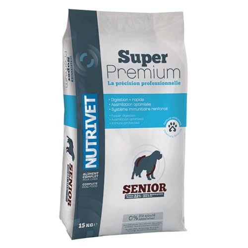 NUTRIVET - Super Premium - Senior Hund - Weizenfreies kroketten - Hund - Reich an tierischem Eiweiß - 15 kg von Nutrivet