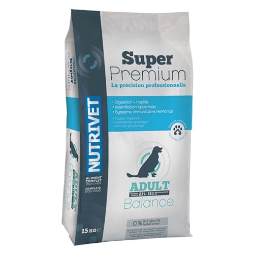 NUTRIVET - Super Premium - Adult Balance - Weizenfreies kroketten - Sterilisierte Hund - Reich an tierischem Eiweiß - 15 kg von Nutrivet