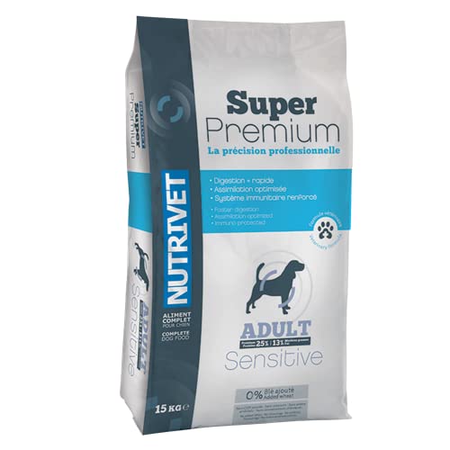 NUTRIVET - Super Premium - Sensitive - Weizenfreies kroketten - Hund - Reich an tierischem Eiweiß - 15 kg von Nutrivet