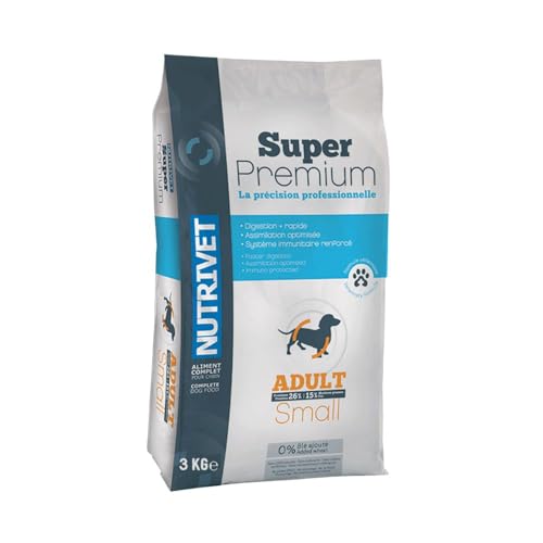 NUTRIVET - Super Premium - Erwachsene Klein - Weizenfreies kroketten - Hund - Reich an tierischem Eiweiß - 3 kg von Nutrivet