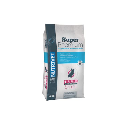 NUTRIVET - Super Premium - Junior Small - Kroketten ohne Weizen - Kleiner Welpe - Reich an tierischen Proteinen - 15 kg von Nutrivet