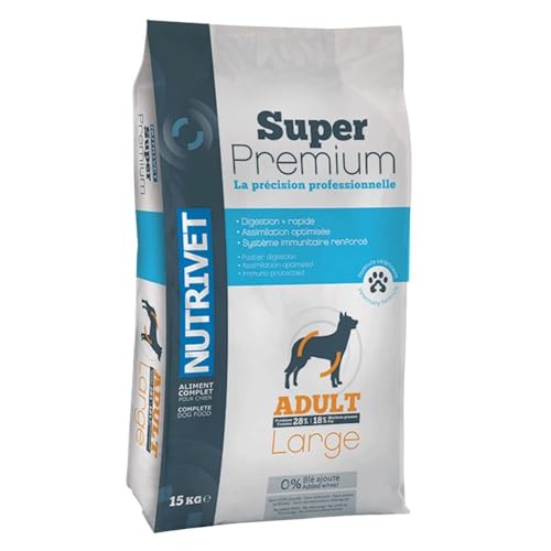 NUTRIVET - Super Premium - Großer Erwachsener - Weizenfreies kroketten - Hund - Reich an tierischem Eiweiß - 15 kg von Nutrivet