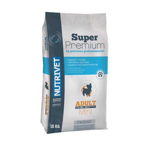 NUTRIVET - Super Premium - Erwachsene Mini - Weizenfreies Kroketten - Hund - Reich an tierischem Eiweiß - 15 kg von Nutrivet
