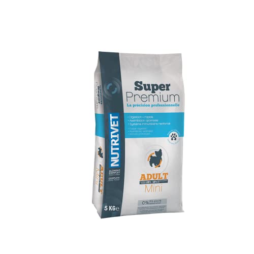 NUTRIVET - Super Premium - Erwachsene Mini - Weizenfreies Kroketten - Hund - Reich an tierischem Eiweiß - 5 kg von Nutrivet