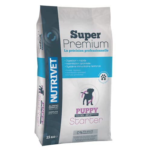 NUTRIVET - Super Premium - Welpe - Weizenfreier Kroketten - Welpe - Reich an tierischem Eiweiß - 15 kg von Nutrivet