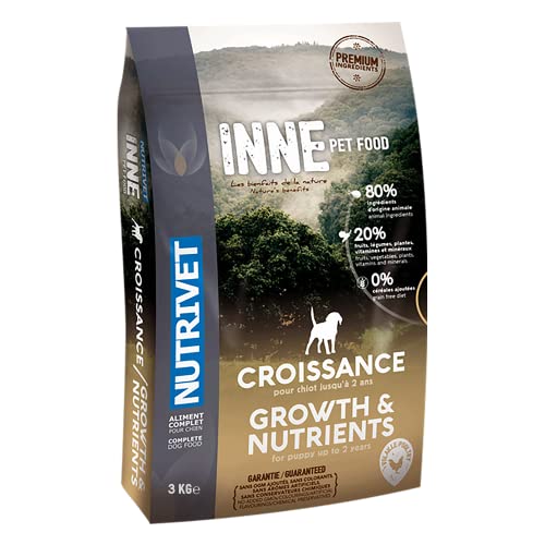 NUTRIVET - INNE Chien CROISSANCE - WELPE - Getreidefreies Kroketten - Welpe - Huhn - 80% tierische Zutaten - 3 kg von Nutrivet