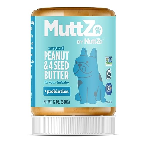 NuttZo MuttZo Natürliche Hunde-Erdnussbutter + 4 Samen, ohne Zusatz von Ölen, Konservierungsstoffen oder Zucker, inklusive hilfreichen Probiotika für eine gesunde Verdauung und Immunsystem, sicher zu NuttZo MuttZo Natürliche Hunde-Erdnussbutter + 4 Samen, ohne Zusatz von Ölen, Konservierungsstoffen oder Zucker, inklusive hilfreichen Probiotika für eine gesunde Verdauung und Immunsystem, sicher zu von NuttZo