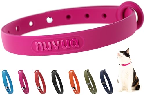 Nuvuq Bequemes, weiches und leichtes Katzenhalsband mit Druckknopf, Himbeerrosa von Nuvuq