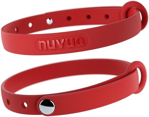Nuvuq Katzenhalsband, weich, bequem und leicht, Sicherheitsschnalle, mit Namensschild, Ring für Outdoor-Katzen und empfindliche Haut, Kätzchen von Nuvuq (15,2 cm bis 25,4 cm, Rot) von Nuvuq
