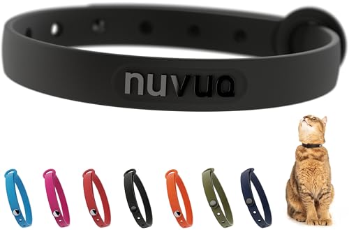 Nuvuq Katzenhalsband, weich, bequem und leicht, mit Namensschild, Ring für Outdoor-Katzen und empfindliche Haut, Haustiere von Nuvuq (15,2 cm bis 25,4 cm, Schwarz) von Nuvuq