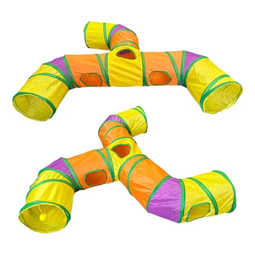 Kätzchentunnel - 3 -Wege -Katzentunnel In Indoor, Faltbarer Katzenspiel Rainbow Tunnel | Praktisch Für Die Aufbewahrung Katzentunnel Faltbares Katzenspiel Regenbogen-Tunnel Katzenspielzeugtunnel 3-Weg von Nuyhadds