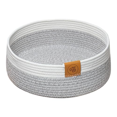 Katzenkorbbett - 40 Cm Baumwollseilkatzen Schlafnest, Katzenkratzer Körbe Betten, Gemütliche Haustierseilmatte | Katzenkorbnest Mit Kratzerbrett Bequemes Baumwollschlafebett Für Kleine Haustiere Kätzc von Nuyhadds