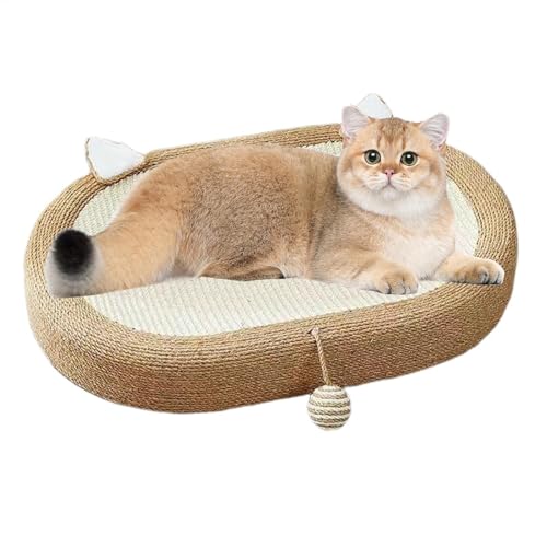 Katzenkratzpads - Gewebtes Katzenspielzeug, Haustierbedarf Um Katzen Gesund Zu Halten Und Langeweile | Ovales Katzenkratzbett Mit Ballspielzeug, Katzenkratzer, Katzennest Und Katzenkratzbox Katzenkratzpads - Gewebtes Katzenspielzeug, Haustierbedarf Um Katzen Gesund Zu Halten Und Langeweile | Ovales Katzenkratzbett Mit Ballspielzeug, Katzenkratzer, Katzennest Und Katzenkratzbox von Nuyhadds