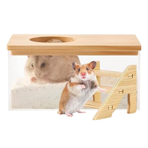 Nager Badehaus Set - Hamster Sandbad Box, Haustier Duschbehälter | Geräumige Reinigungsbox mit Deckel, Buddeltoilette Kleintiere, für Kinderzimmer, Balkonbereich, Schlafzimmer, Haustierpflege von Nuyhadds