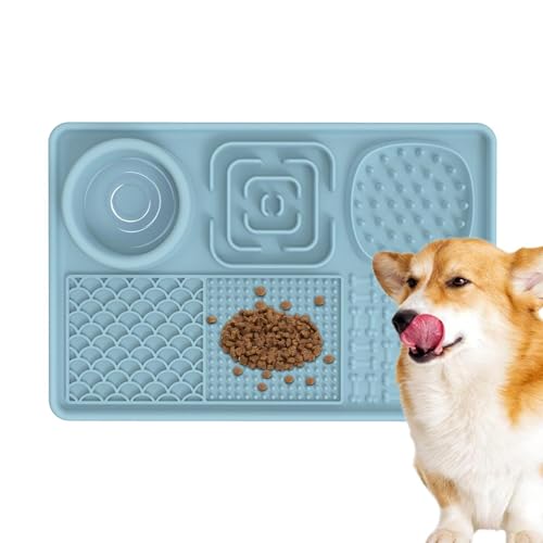 Nuyhadds Hundefuttermatte, Hundefuttermatte - Silikon Licking Bowl Matte mit Saugnäpfeln,Hundebutter -Lick -Pads zum Baden, Langeweile Reduzierer, behandelt Joghurt von Nuyhadds