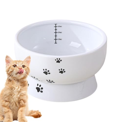 Nuyhadds Keramik erhöhte Katzenschale, erhöhte Katzenfutterschalen - Spülmaschine Safe Kätzchengericht - Moderne erhöhte Lebensmittel oder Wasserschalen für Katzen und Hunde, Geschirrspüler und von Nuyhadds