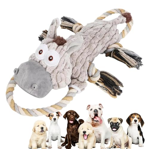 Nuyhadds Quietschendes Hundespielzeug, Hundespielzeug mit Quietscher, aggressives Kauspielzeug zum Kauen von Hunden, Plüschspielzeug für Langeweile und Stimulation Nuyhadds Quietschendes Hundespielzeug, Hundespielzeug mit Quietscher, aggressives Kauspielzeug zum Kauen von Hunden, Plüschspielzeug für Langeweile und Stimulation von Nuyhadds